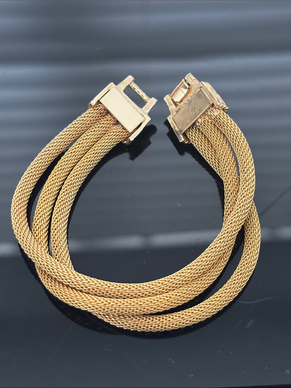 Gold-Tone Triple-Mesh Bracelet - Picture 14 of 15